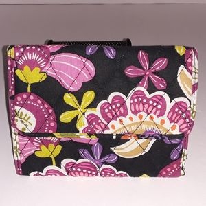 Vera Bradley Pirouette Pink Quilted Euro Trifold Wallet - ELNC